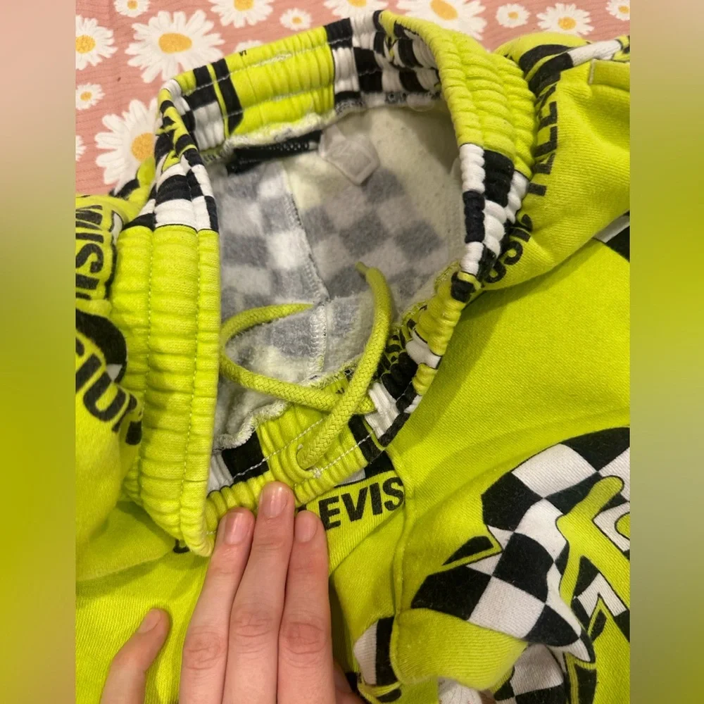 Dumbgood MTV Neon Green Checkered sweatpants - Picture 8 of 12